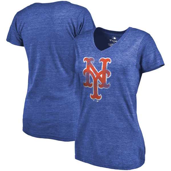 Women's New York Mets Fanatics Branded Primary Distressed Team Tri Blend V Neck T-Shirt Heathered Royal FengYun,We sell and wholesale Women's New York Mets Fanatics Branded Primary Distressed Team Tri Blend V Neck T-Shirt Heathered Royal FengYun on line form chian!
